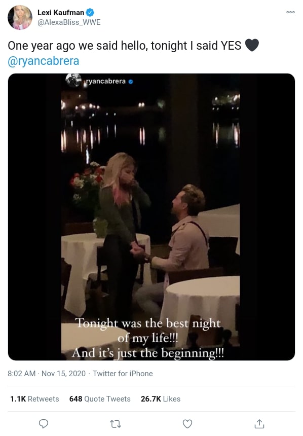 Alexa Bliss Announces Her Engagement WEB IS JERICHO