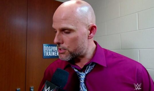 Adam Pearce’s Slip Of The Tongue Causes “Drew McInfart” To Trend (w/Video)