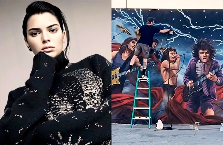Kendall Jenner Messes Up AC/DC Mural